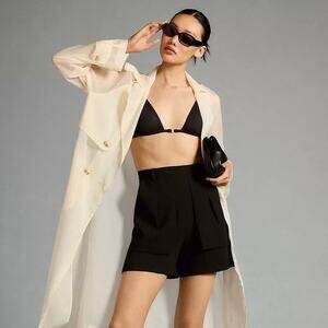 Anthropologie Maeve High Rise City Shorts Retro Vintage Style Black Size 6